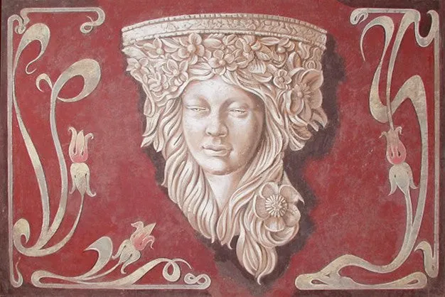 Art Nouveau Fresco Painting