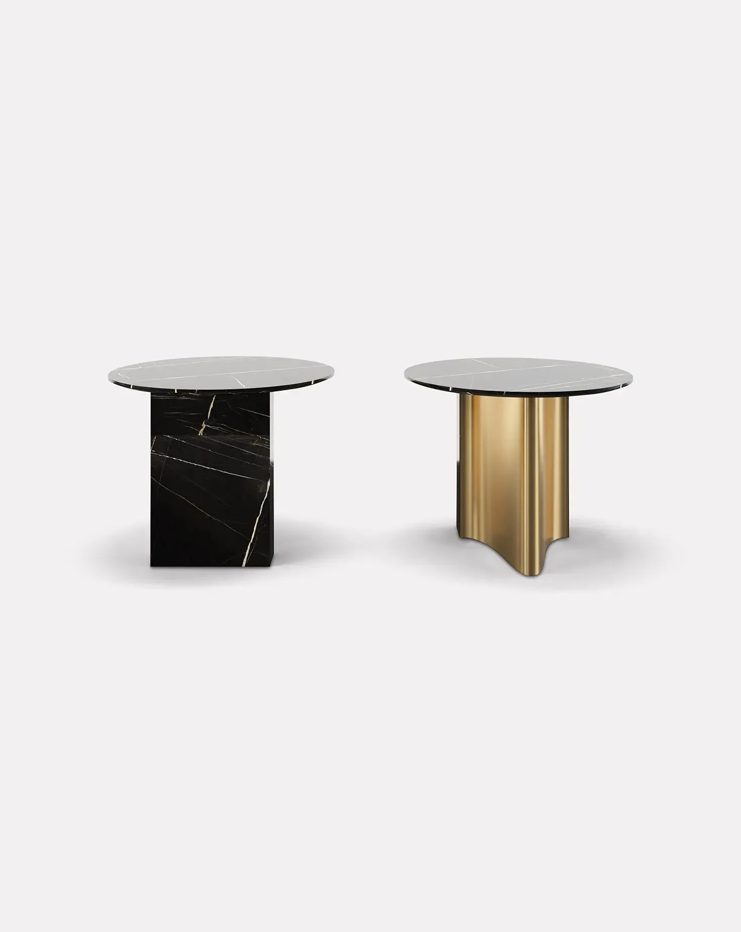 Barso Round Sahara Noir Marble Side Table