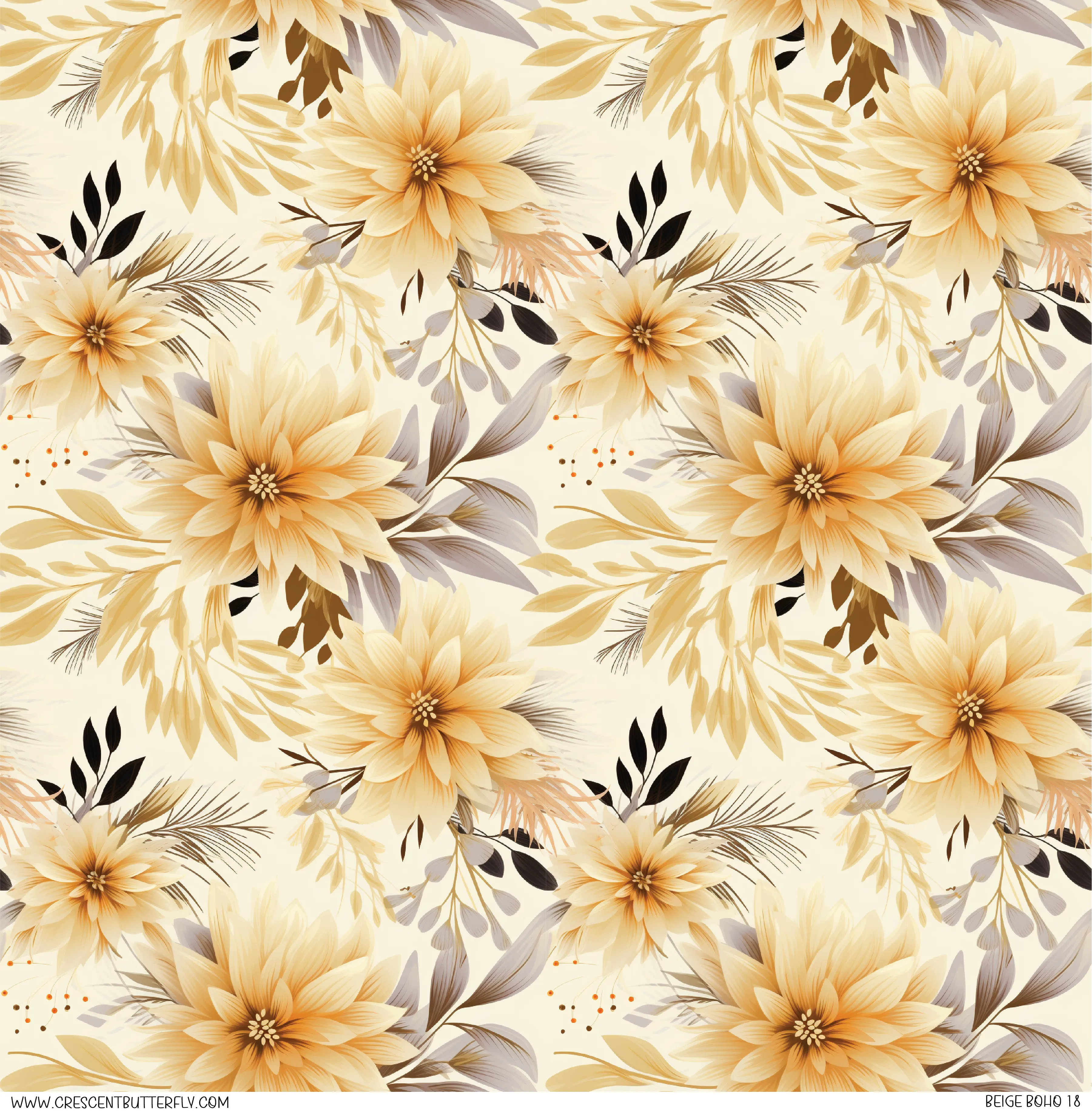 Beige Boho 18 Pattern Vinyl Sheet/Wrap