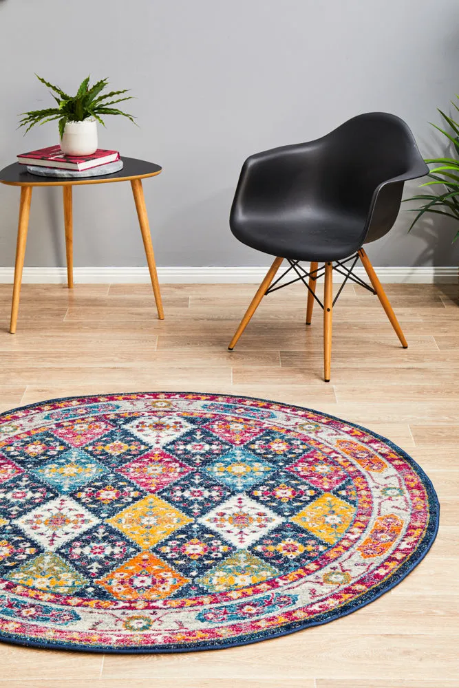 Century 933 Navy Round Rug