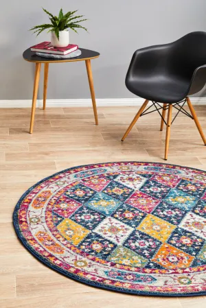 Century 933 Navy Round Rug