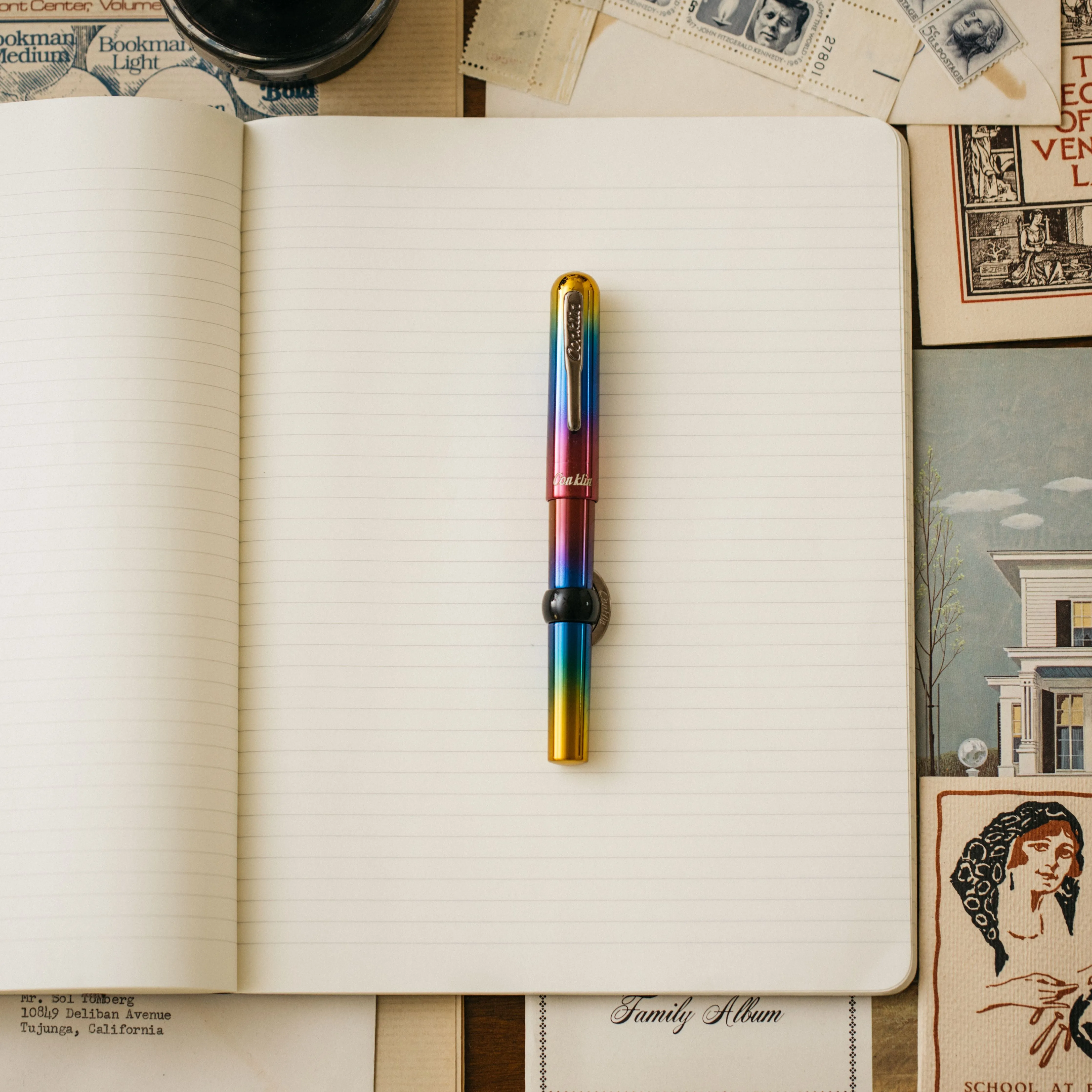 Conklin Mark Twain Crescent Filler Rainbow Fountain Pen