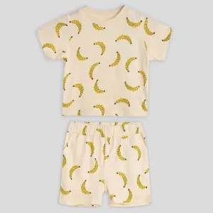 Cotton Banana Tshirt and Shorts | White