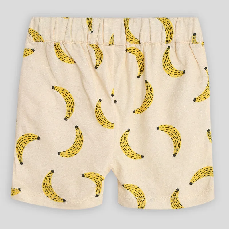 Cotton Banana Tshirt and Shorts | White