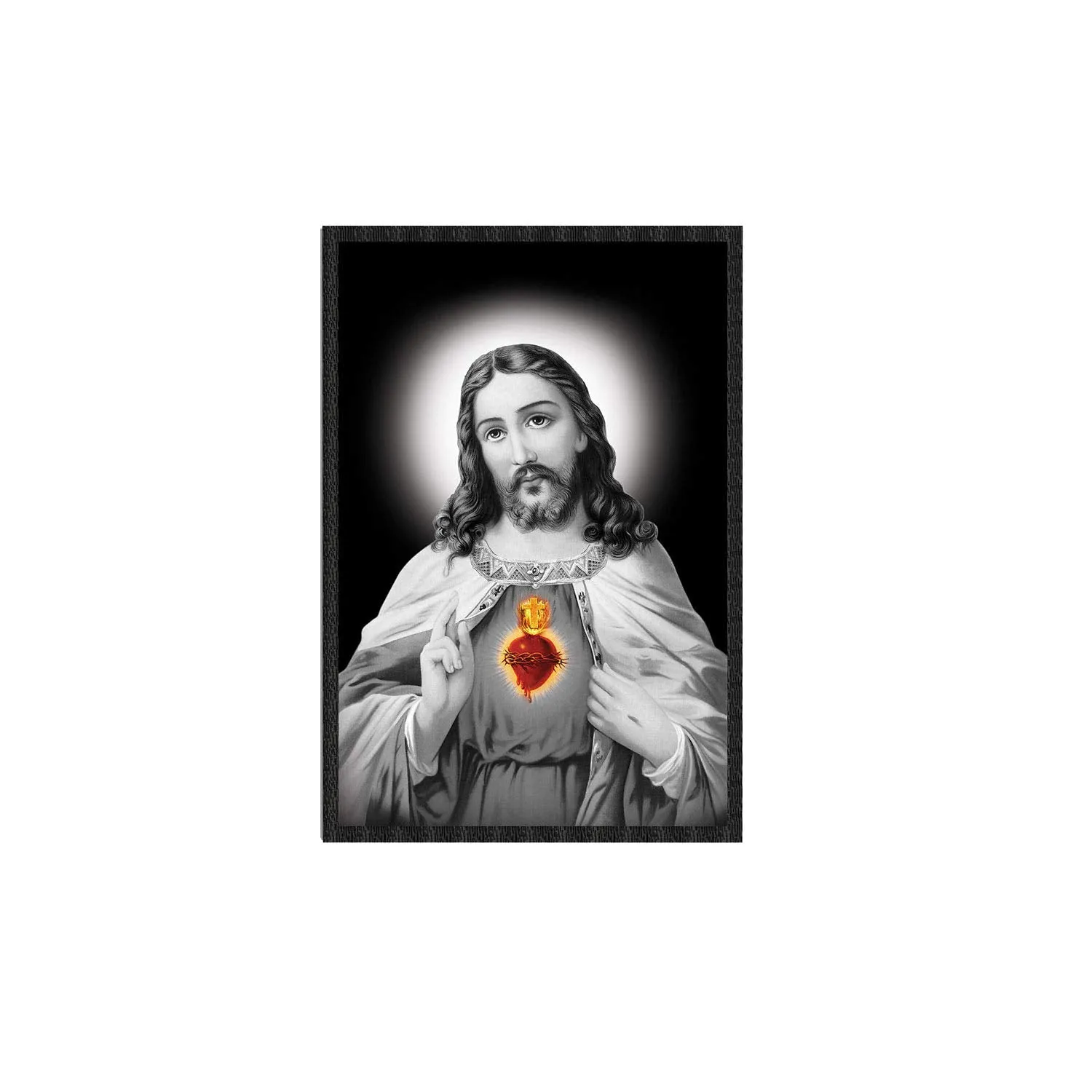 Elcare Divine Led Photo Frame of Jesus Sacred Heart - 12X18 Inches | ELC025