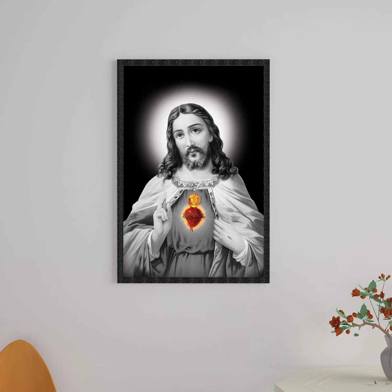 Elcare Divine Led Photo Frame of Jesus Sacred Heart - 12X18 Inches | ELC025