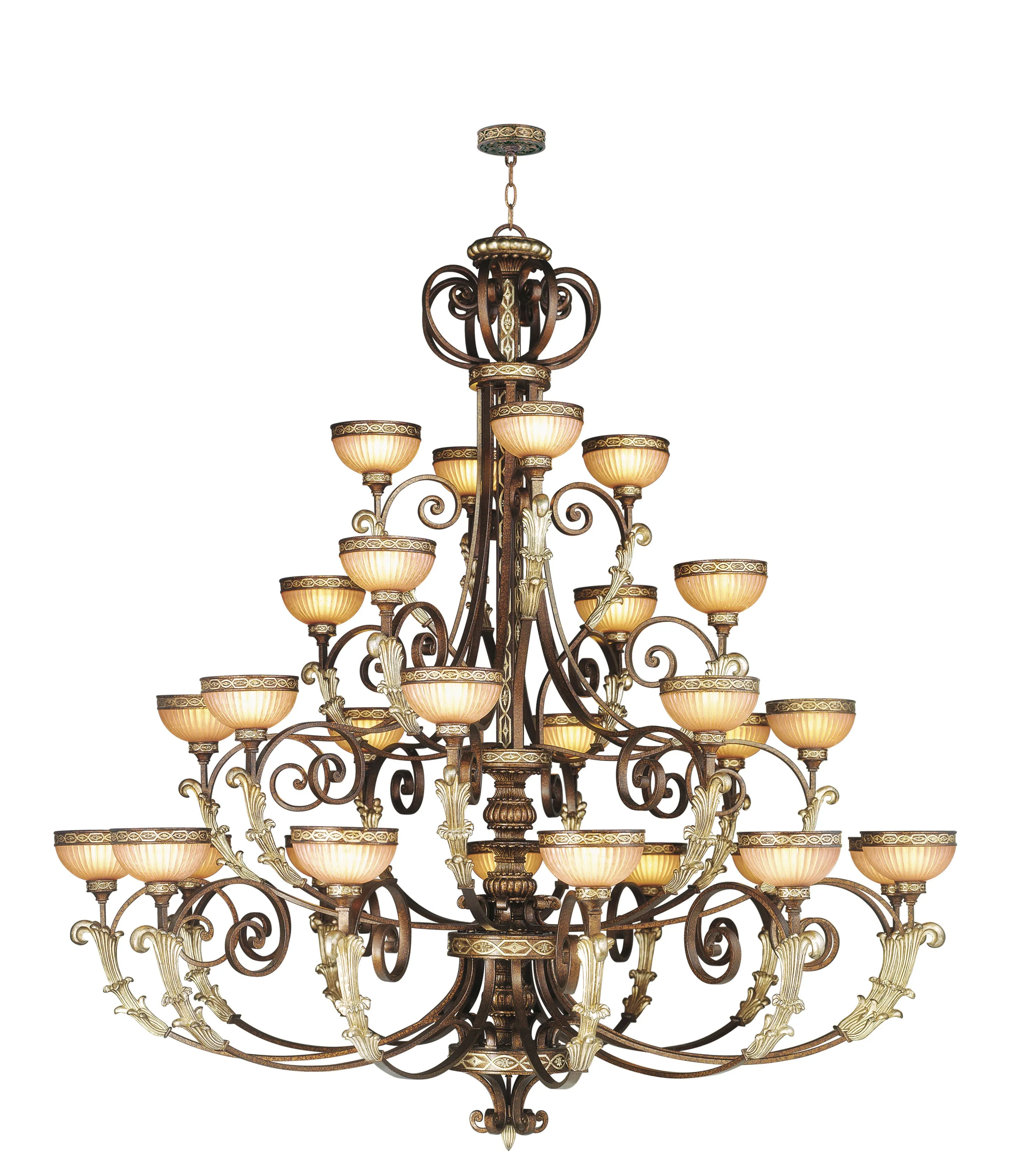 Livex Seville 32 Light PBZ Chandelier - C185-8537-64