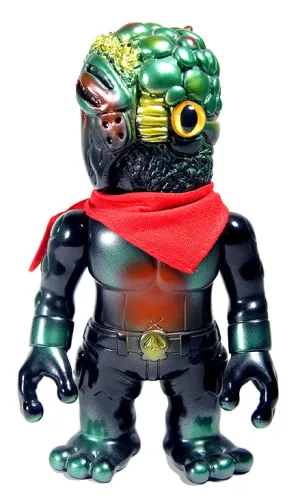 RealxHead Chaosman Sofubi Junkspot Japan Exclusive Green Black Metallic Soft Vinyl Designer Toy Figure