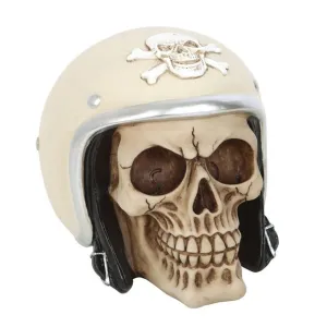 Retro Motorbike Skull Helmet Ornament