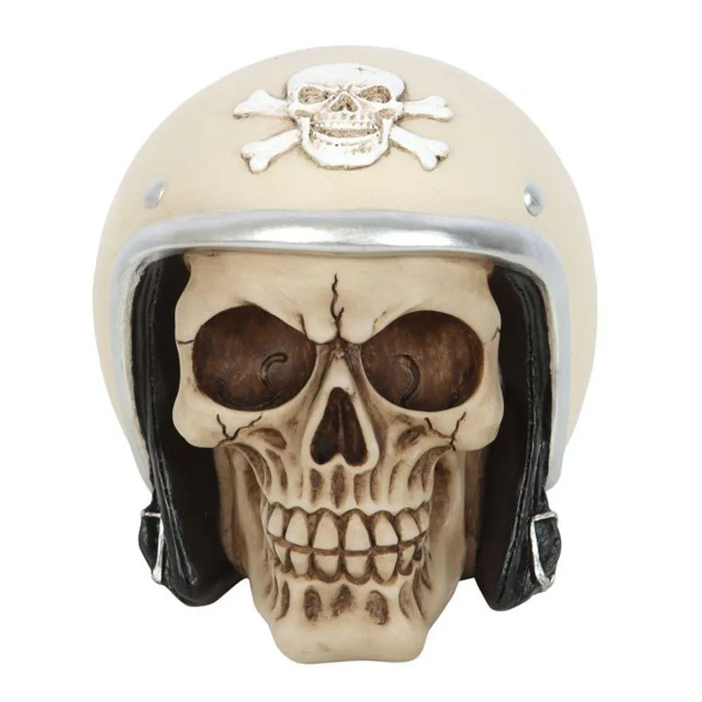 Retro Motorbike Skull Helmet Ornament