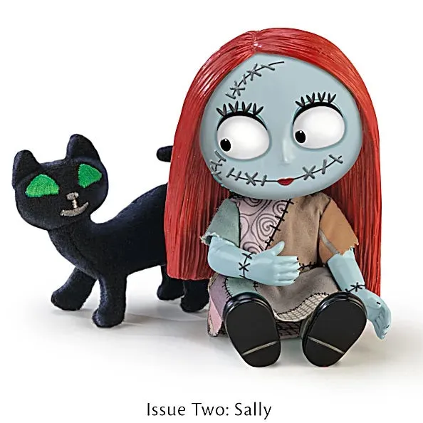 The Ashton-Drake Galleries Disney Tim Burton's The Nightmare Before Christmas Terrifying Tots Doll Collection Issue #2: "Sally" Tot Doll with Black Cat Handcrafted Resin Doll with Outfit 4-Inches